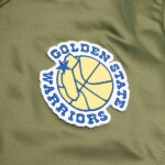 Mitchell & Ness Pánská bunda Golden State Warriors NBA Olive Heavyweight Satin Velikost: XL