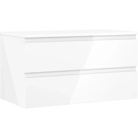 MEXEN/S - Orio koupelnová skříňka pod umyvadlo 90 cm s deskou, 2 zásuvky, bílá lesk 91A10-09047-2-BFFC00