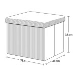 Taburet s úložným prostorem, zelená manšestrová látka