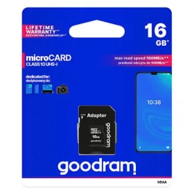 Rozbaleno - GOODRAM microSDHC 16GB + adaptér / Class 10 / UHS-I U1 / R: 100 MBs / W:10 MBs / rozbaleno (M1AA-0160R12.rozbaleno)