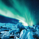 Nástěnný poznámkový kalendář 2026 NOTIQUE - Polární záře, 30 x 30 cm - BEZ ČEŠTINY