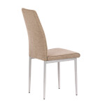 Židle jídelní, béžová látka, šedé kovové nohy