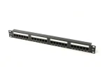 Patch panel 19" 24 portů černý / Patch panel / U/UTP / CAT.5E / 1U (DN-91524U-1)