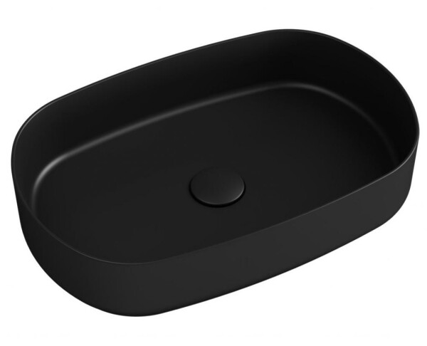 ISVEA - INFINITY OVAL keramické umyvadlo na desku, 55x36cm, černá mat 10NF65055-2N