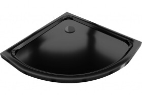MEXEN/S - Flat sprchová vanička čtvrtkruhová slim 80 x 80, černá + černý sifon 41708080B