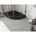 MEXEN - Flow+ Sprchová vanička čtvrtkruh asymetrická levá 100 x 90, černá mat 46Q709010LH
