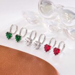 Náušnice Swarovski Elements Elizabeth Sapphire - srdíčko, Tmavě modrá