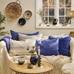 Ib Laursen Lněný povlak na polštář Indigo 50 × 70 cm, modrá barva