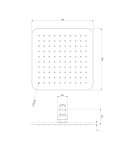 OMNIRES - SLIMLINE dešťová sprcha, 20 x 20 cm grafit /GR/ WG220/OGR