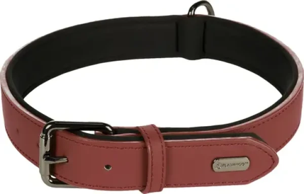 Flamingo Binti Kožený obojek s neoprenem červená XXL (FLA-519244)