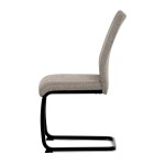 Židle jídelní, béžová látka, černé kovové nohy