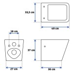 DEANTE Podomítkový rám, pro závěsné WC mísy + SLIM tlačítko chrom + WC REA Raul Rimless + SEDÁTKO CST_WC01 051P RA1