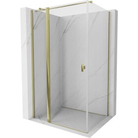 MEXEN/S - Mist T sprchový kout dveře křídlové 90 x 95, transparent, zlato 8A4T-090-095-50-00