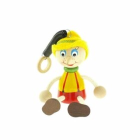 Česká dřevěná hračka Pinocchio s kloboukem na pružině / od 3 let (CH21312)