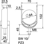 OBO Bettermann 6479308 U-stojina (d x š x v) 6 m x 70.00 mm x 50.00 mm 1 ks šedá