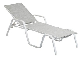 KETTLER BASIC PLUS hliníkové lehátko - bílá / světle šedá