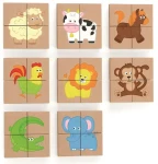 VIGA Dřevěné magnetické puzzle Zvířátka