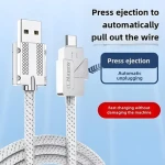 Cable USB-C - USB-A kabel s tlačítkem pro odpojení / Kabel / 6A rychlé nabíjení / textilní opletení / 2 m (KU31CO2)