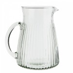 MADAM STOLTZ Skleněný džbán Glass Jug Grooves 1,5 l, čirá barva, sklo