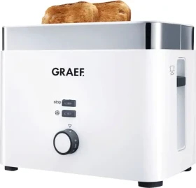 Graef TO 61 bílá/ topinkovač / 1000 W / 2 topinky / 6 stupňů opečení / rozmrazování (TO 61)