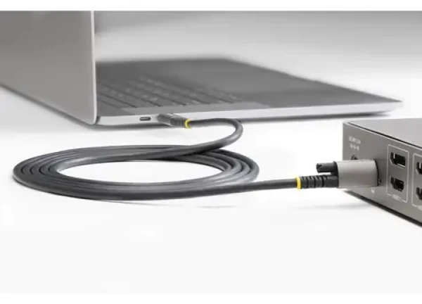 StarTech Kabel USB-C - USB-C se šroubovací pojistkou černá/šedá / Kabel / 10 Gbps / PD 20V / 0,5 m (USB31CCTLKV50CM)