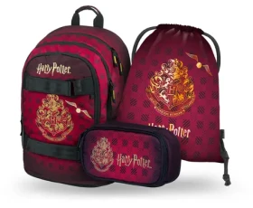 BAAGL SET 3 Skate Harry Potter Bradavice vínový: batoh, penál, sáček (A-35421)