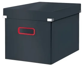 LEITZ Krabice ClickStore Cosy L (A4) sametově šedá / Karton / 320 × 310 × 360 mm / skládací s víkem (53470089)