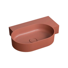OMNIRES - OVO M+ umyvadlo na desku/závěsné - pravé, 64 x 44 cm, terracotta mat; OVO645UWPTE