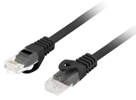 Lanberg CAT6 černá / Patch kabel / UTP / 0,5 m / LSZH / CU / Fluke Passed (PCU6-10CU-0050-BK)