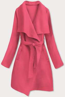 Dámský kabát v korálové barvě model 17209389 - MADE IN ITALY Barva: odcienie czerwieni, Velikost: ONE SIZE