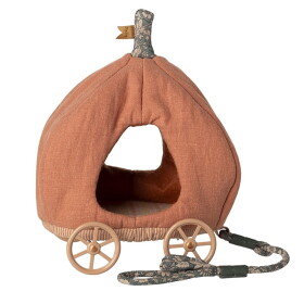 Maileg Královský kočár ve tvaru dýně pro myšky Maileg Orange, oranžová barva, kov, papír, textil