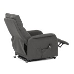Křeslo polohovací, eletrické, šedá látka.