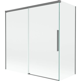 MEXEN/S - Rox vanová zástěna 2-křídlová posuvná 160 + 70 x 150, transparent, grafit metal 8C9-160-070-95-00