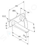 KLUDI - Balance Páková umyvadlová pod omítku, 2-otvorová instalace, bílá/chrom 522469175