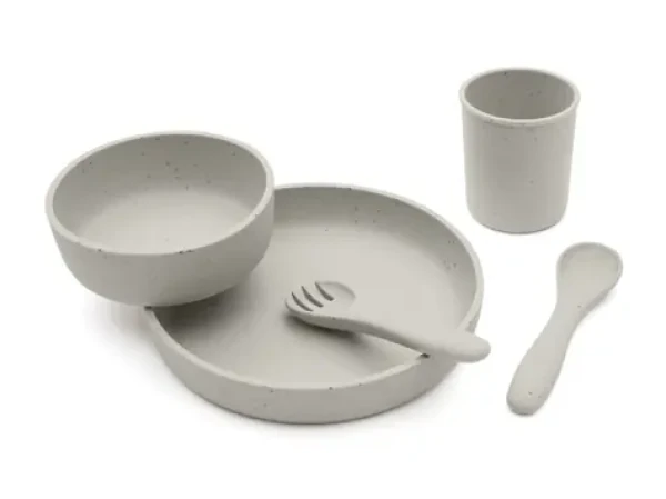 KikkaBoo Jídelní sada 5-dílná Platinum Silicone Sand / od 6 měsíců (31302050002KB)