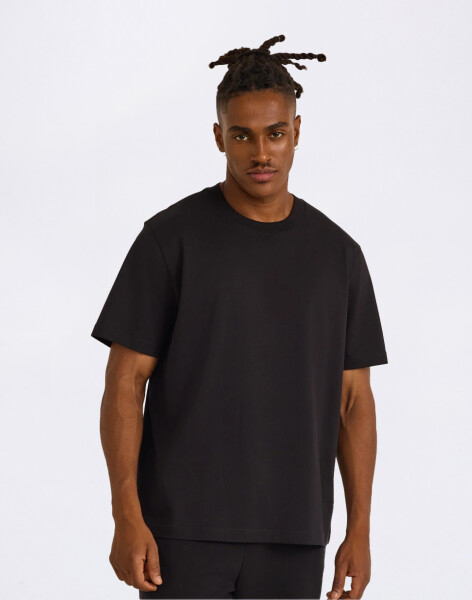 Tričko Organic Basics True Heavy Boxy Fit Tee Black