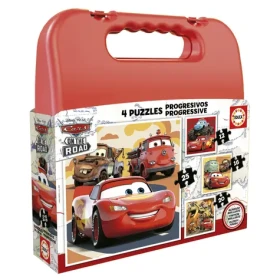 EDUCA Puzzle v kufříku Auta 4v1