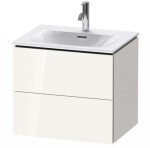 DURAVIT - L-Cube Umyvadlová skříňka 55x62x48 cm, 2 zásuvky, lesklá bílá LC630502222