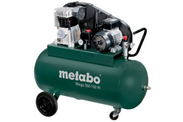 Metabo Mega 350-100 W / Kompresor / 2200W / Tlak 10 bar / 1.350 ot-min / Nádoba 90 l / Sací výkon 320 l-min (601538000)