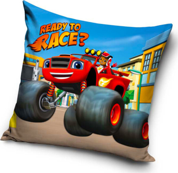 Povlak na polštářek Plamínek a Čtyřkoláci Závod Začíná