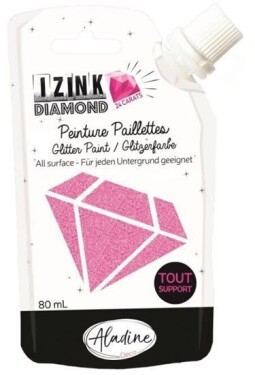 Diamantová barva IZINK Diamond 24 CARATS - růžová, 80 ml