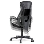 Herní křeslo, šedá, černá ekokůže a černá látka a síťovina MESH, PCA mech