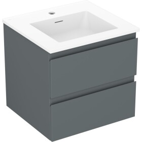 MEXEN/S - Orio koupelnová skříňka 50 cm s umyvadlem Otis, 2 zásuvky, grafit mat/bílá mat 91A10-05047-2-BFF66-W18M01