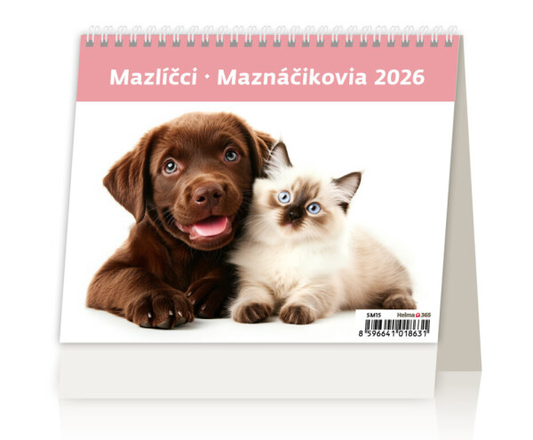 Stolní kalendář 2026 Helma MiniMax - Mazlíčci