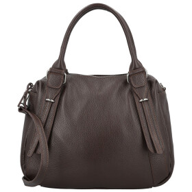 Módní dámská kožená kabelka do ruky Hannah, tmavě hnědá