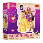 Dřevěné obrysové puzzle Disney Krásné princezny