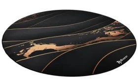 AROZZI Zona Floorpad Black Gold / ochranná podložka na podlahu / kulatá 121 cm průměr / černozlatý design (AZ-ZONA-PAD-BKGD)