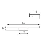 SAPHO - ASTEN LED svítidlo 8W, 400x110, IP44, černá mat 26683