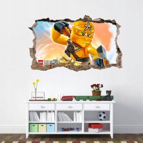 DumDekorace Originální plakát nálepka do dětského pokoje s postavičkou ninja go 120 x 74 cm