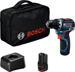 Bosch GSR 12V-32 Professional modrá / Aku vrtací šroubovák / 12V / 10mm sklíčidlo / 32 Nm / 2x 2,0Ah / taška (06019N7003)